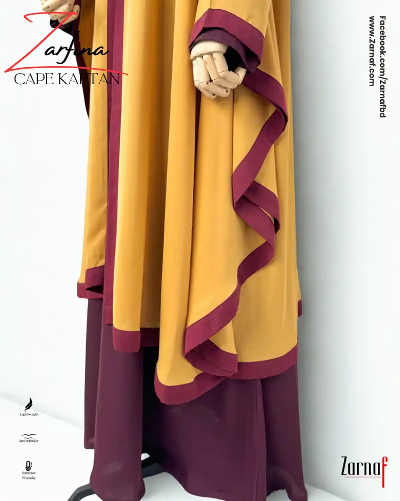 Zarfina Cape-Kaftan (Mustard Yellow) - Image 4