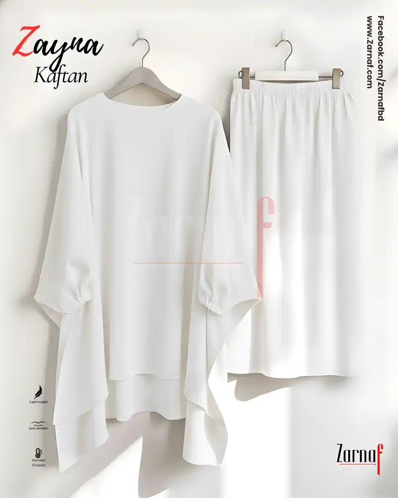 Zayna Kaftan Set (White)