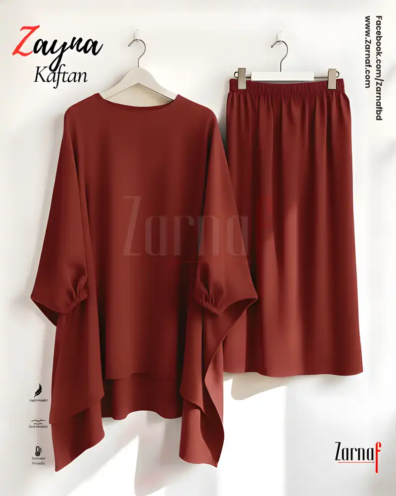 Zayna Kaftan Set (Brick)
