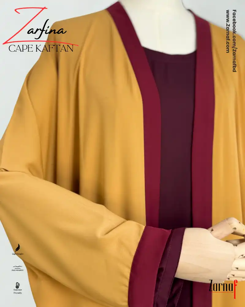 Zarfina Cape-Kaftan (Mustard Yellow) - Image 2