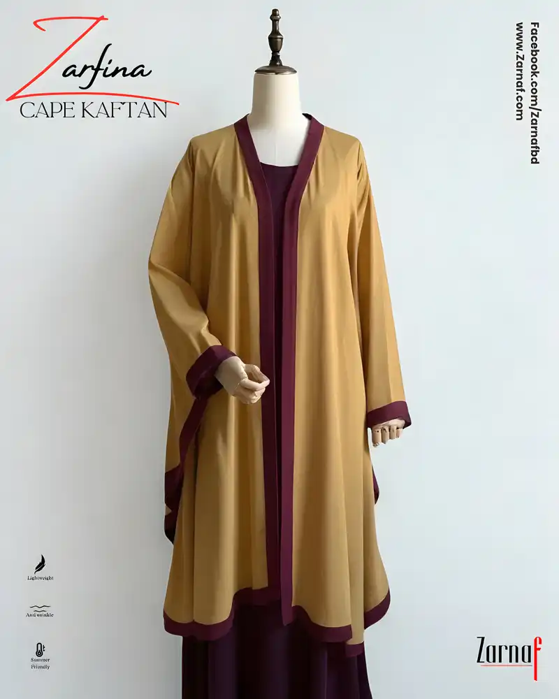 Zarfina Cape-Kaftan (Mustard Yellow)